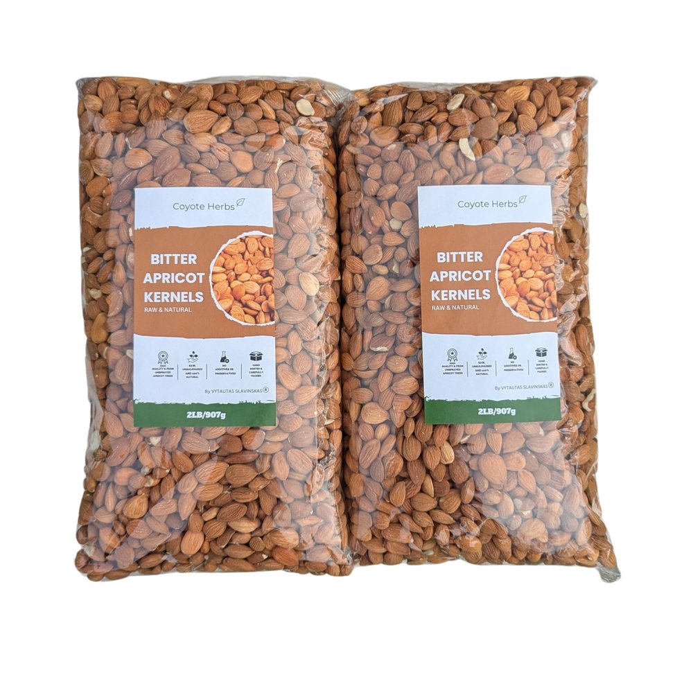 Coyote-herbs Bitter apricot kernels 1816g/ 64 oz Raw Seeds, Premium bitter Almonds - Rich in Natural Vitamin B17