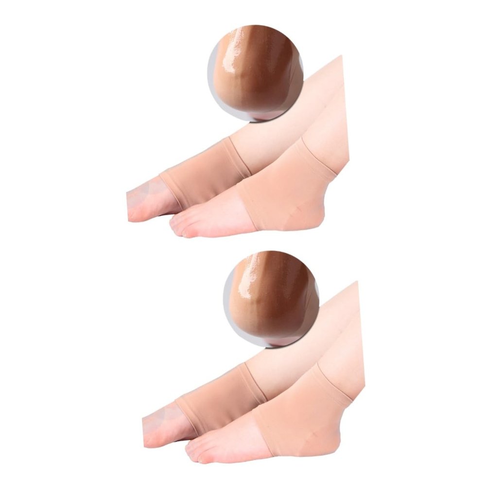 minkissy 2pcs Heel Cushion Sleeve Absorbing Foot Sleeve for Women Moisturizing Spa Gel Heel Cushions Pressure and Friction