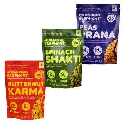 Dancing Elephant Mix Lentils Mung beans Kitchari  Yellow Moong dal organic, Kitchari spice mix, Basmati Rice  Plant Based Family Meal for Ayurvedic Cleanses  Gluten Free