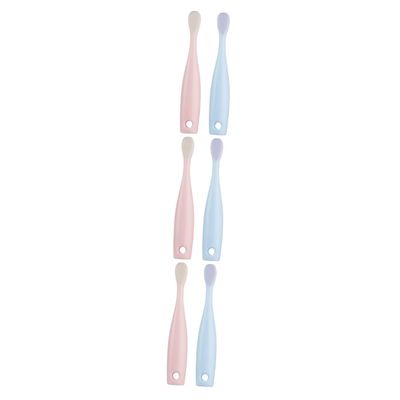 FOMIYES 6pcs Adorable Toothbrush Ultra-fine Soft Bristles for Gentle Cleaning for Boy Girl and Toddlers Red Blue Colors Safe Material for Gum Care