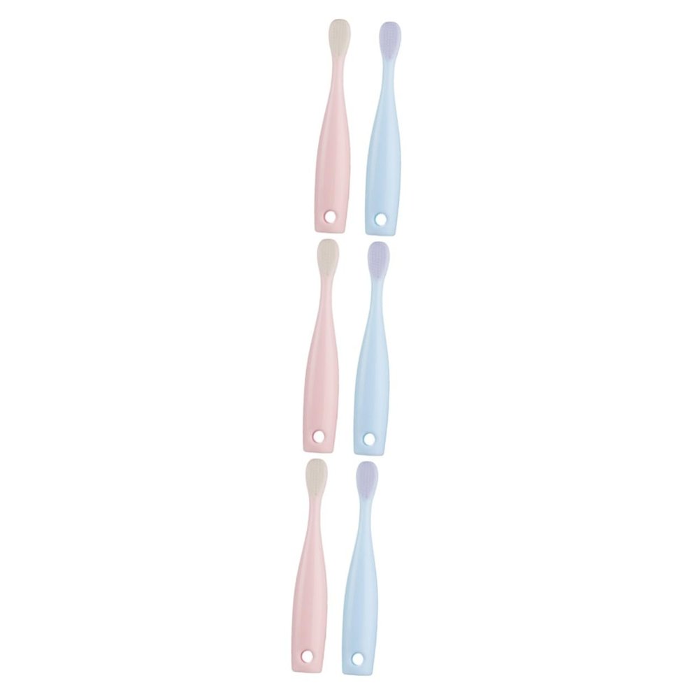 FOMIYES 6pcs Adorable Toothbrush Ultra-fine Soft Bristles for Gentle Cleaning for Boy Girl and Toddlers Red Blue Colors Safe Material for Gum Care