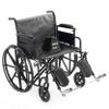 26" Heavy Duty Bariatric Wheelchair for Adults - Black - Removable Desk Arms and Elevated Leg Rests - 500LB Capacity - Nylon Seat - Adjustable Standard and Hemi Height - K7 view 1