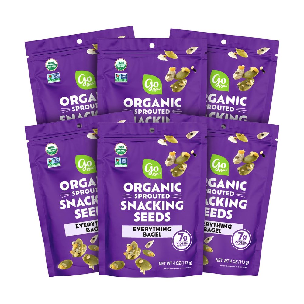 Go Raw Organic Sprouted Everything Bagel Snacking Seeds, 4 oz, 6 Pack, Pumpkin & Sunflower Seeds, Keto, Kosher