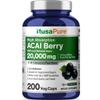 NusaPure Acai Berry 50:1 Extract - Suitable for Vegetarian/Vegan, Non - GMO - 20000 mg - 200 Capsules view 1