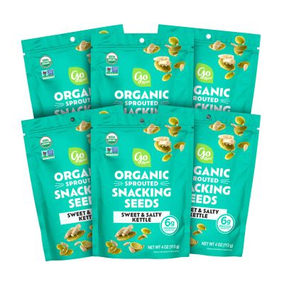 Go Raw Organic Sprouted Sweet & Salty Kettle Snacking Seeds, 4 oz, 6 Pack, Pumpkin & Sunflower Seeds, Keto, Kosher