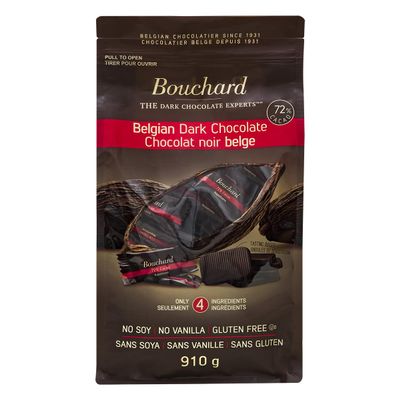 Bouchard Premium Belgian Dark Chocolate with 72% Cacao | Individually Wrapped Pieces (2 LB) (3 pack)
