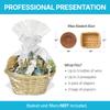 FRILLZ 30"x28" Cellophane Gift Basket Supply Kit, Includes 4 Clear Basket Bags, 4 Easy-pull Bows,4 gift tags and 24 adhesive dots. Create 4 elegant gift baskets with this kit. view 3