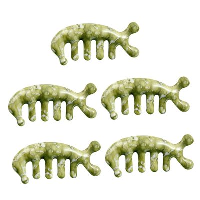 Beaupretty 5pcs Jade Scalp Massager Comb Body Acupoint Massager Tool Creative Massage Comb for Hair Styling