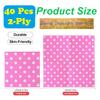 AYAROS White Polka Dots Pink Napkins, 2-Ply Napkins Disposable,Wedding Napkins Party Birthday Graduation Shower (White Dots/Pink),40 pcs 6.5 in view 2