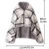 HDNSYNE Soft Fleece Button Down Bed Jacket with Pockets, Multi-Purpose Blanket Thickening Blanket, for Elderly, Shoulder Shawl view 3
