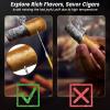 2-Pack Cigar Draw Enhancer Tool, Stainless Steel Cigar Poker, Practical Cigar Accessories for All Cigars, with Cigar Nubber Holder Avoid Burn, Portable Cigar Needle with Key Ring view 3