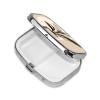 Simple Plant Pill Box Small Metal Pill Case for Purse & Pocket 2 Compartment Pill Organizer with Mirror Travel Pillbox Medicine Case Portable Pill Container Unique Gift view 3