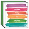 Crown Point Graphics Note Card-Blank-Full Color-Watercolor Stripes/Thank You (Box of 15) view 1