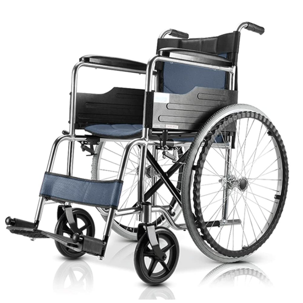 Wheelchairs Aluminum Alloy Wheelchairs for Adults Multifuctional Manual Wheelchair with Anti-Slip Handrail Footrest for Disabled Load 330lb Lightweight