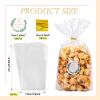 100 Sets He Popped the Question Popcorn Bags Engagement Party Favors She Said Yes Sticker with Cellophane Treat Bags Engagement Party Bridal Shower Wedding Goody Snack Treat Bags Grease Resistant view 2