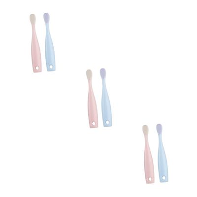 NOLITOY 6pcs Adorable Toothbrush Soft Bristles for Gentle Cleaning Ergonomic Design Safe Materials for Boy Girl and Toddlers Red