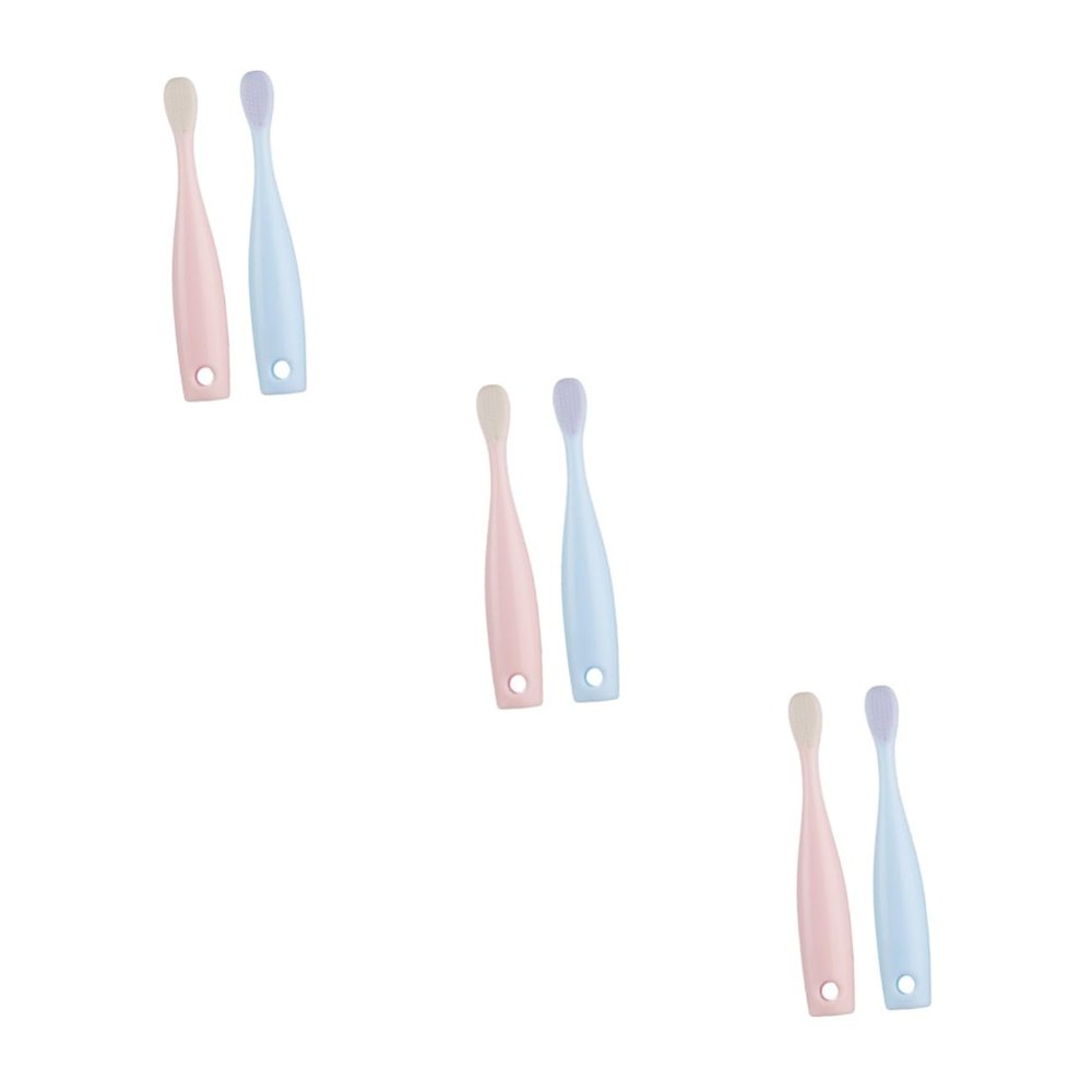 NOLITOY 6pcs Adorable Toothbrush Soft Bristles for Gentle Cleaning Ergonomic Design Safe Materials for Boy Girl and Toddlers Red