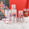 AimFun Patriotic Plastic Cups American Flag Party Cups Red Blue White Star Stripe Disposable Cups 4th of July 12 oz Cold Drinking Cup for Independence Day Memorial Party Supplies (50, Flag) view 3