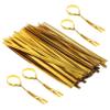 FRCOLOR 1600pcs Gold Zip Ties for Cellophane Candy Wrapping Ties for Treat Bags Cookie Bags Seal view 1