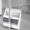 NIBHZ Broom with Dustpan Combo Set for Home, Long Handle 180 Degree Rotating Brush Indoor Outdoor Kitchen Lobby Dorm Classroom, Small Standing Dust Pan with Comb Teeth view 4