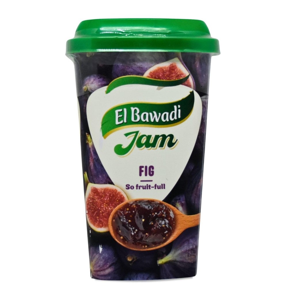 bonballoon El Bawadi Jam Fig Egyptian Halal Pure Natural a Sweet Tasting Snack Egypt Arab Non Gmo Kosher Halal (1 Pack = 12.35 oz / 350 gm)
