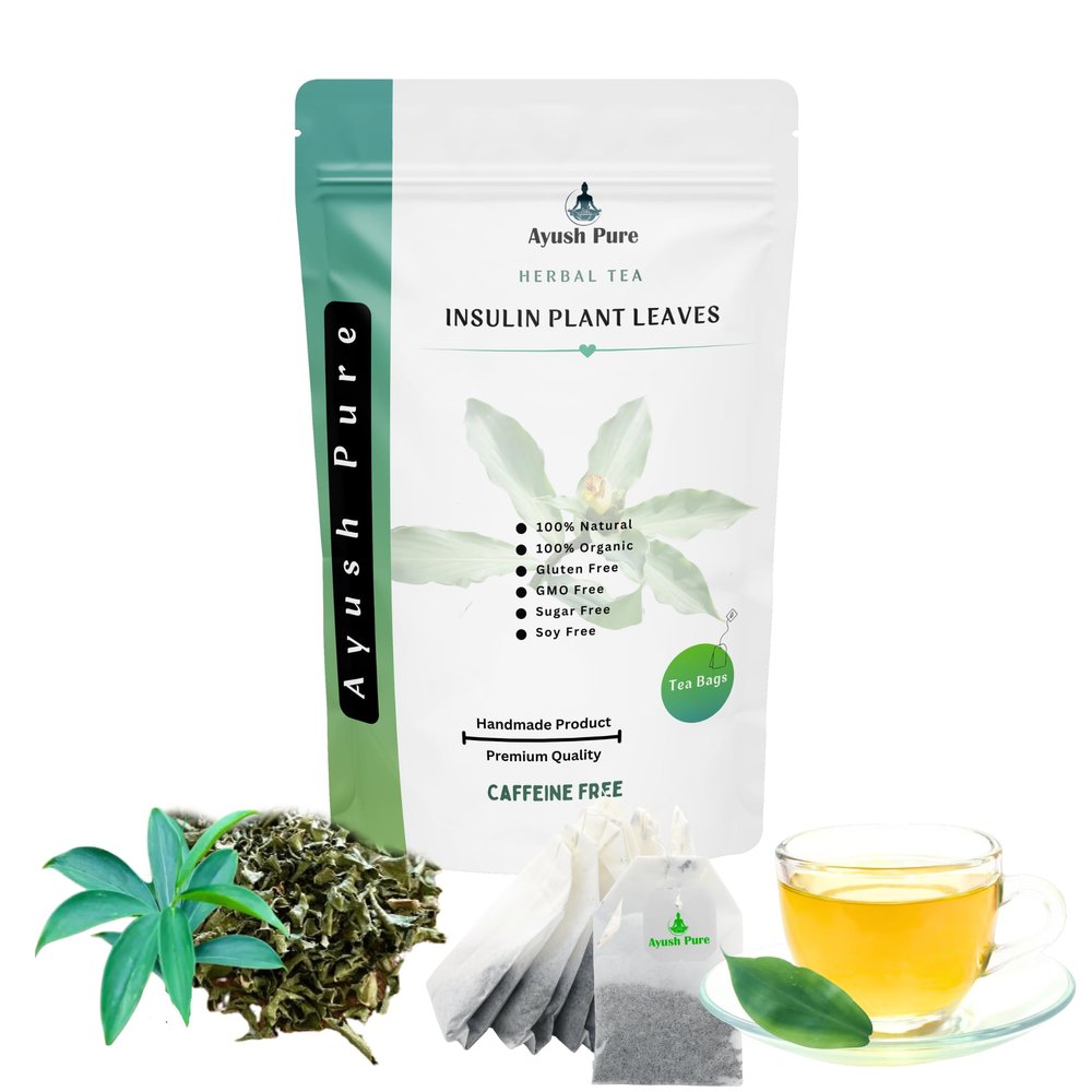 100 Tea Bags Inslin Plant Powder Thembu Leaves Powder Herbal Tea
