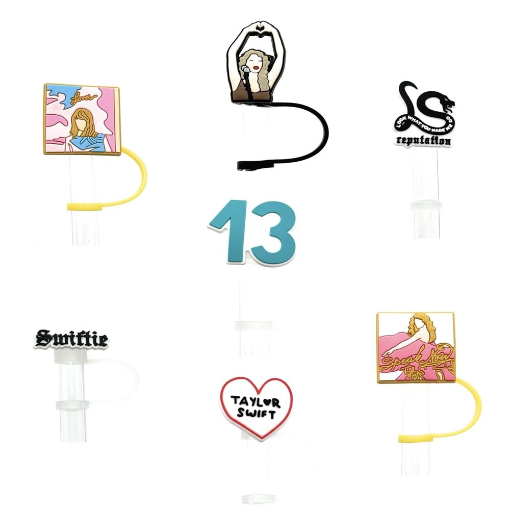 7 Pack 10mm Lucky Number Thirteen Singer Straw Toppers Fits Stanley, Simple Modern Tumblers (Thirteen Bundle)