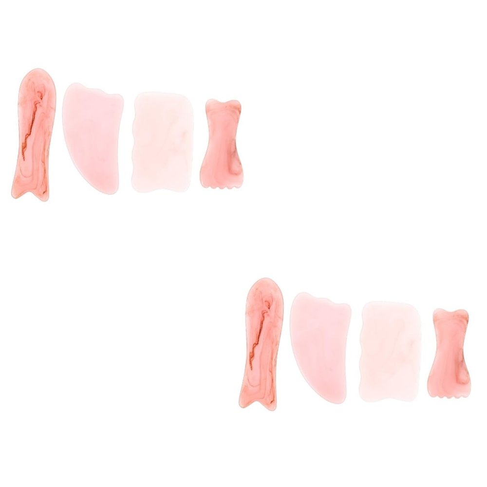 Beaupretty 8pcs Gua Sha Tools for Women Face Neck Body Meridians Therapy Scraper Smooth Edges Tool for Women