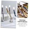 Beaupretty 2sets Adult Silicone Toothbrush Assorted Soft Nano Bristles for Sensitive Teeth Ergonomic Design for Family Use view 3