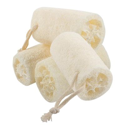 100% All Natural Luffa Cleaning,All-Purpose Household Natural Loofah Sponges,for Kitchen Cleaning,Dishes,and Pots(4 Pack) (Color : White, Size : 8cm)