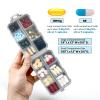 14 GRIDS Travel Pill Organizer Box with Labels - Travel Medicine Case Kit - Pocket Daily Pharmacy Container - Travel Medication Holder Dispenser for Fish Oil Vitamin Supplement Storage - Grey view 2