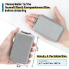 14 GRIDS Travel Pill Organizer Box with Labels - Travel Medicine Case Kit - Pocket Daily Pharmacy Container - Travel Medication Holder Dispenser for Fish Oil Vitamin Supplement Storage - Grey view 3