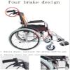 YUSIWOAL Aluminum Alloy Household Mobile Portable Wheelchair Lightweight Folding Back Portable Folding Elderly Trolley view 3
