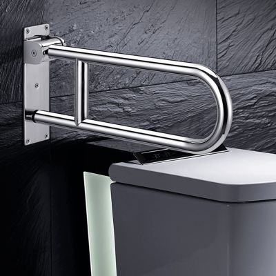 23.6 inch Foldable Handicap Grab Bars with Anti Slip Rubber Grip, Toilet Safety Hand Rails for Elderly Seniors Disabled, Shower Assist Aid Handrails Hand Grips