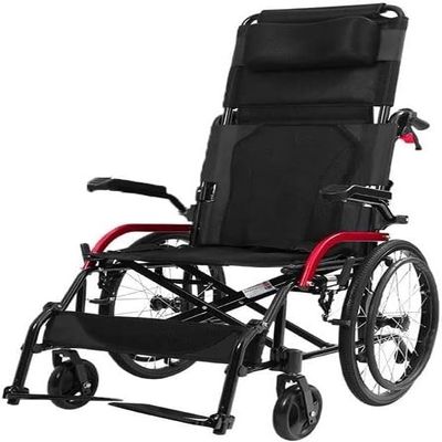 YUSIWOAL Lightweight Transport Mobile Wheelchair High-Raised Lightweight Transport Mobile Wheelchair,Portable Folding Transport Lightweight Transport Mobile Wheelchair,Light Aluminum Alloy Lightwei