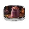 Milkshake Pill Box Small Metal Pill Case for Purse & Pocket 2 Compartment Pill Organizer with Mirror Travel Pillbox Medicine Case Portable Pill Container Unique Gift view 2