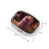Milkshake Pill Box Small Metal Pill Case for Purse & Pocket 2 Compartment Pill Organizer with Mirror Travel Pillbox Medicine Case Portable Pill Container Unique Gift view 4