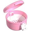 ARGOMAX Leak Proof Retainer Cleaner Case, Denture Cups for Soaking Dentures, Denture Travel Case (Pink+White). view 1