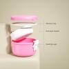 ARGOMAX Leak Proof Retainer Cleaner Case, Denture Cups for Soaking Dentures, Denture Travel Case (Pink+White). view 3