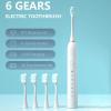 AOKID Electric Toothbrush Toothbrush 6 Modes 45000vpm with Smart Timers Portable Fast Rechargeable Power IPX7 Waterproofs Electric Toothbrush for Women Men wuth Travel White view 2