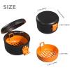 ARGOMAX Leak Proof Retainer Cleaner Case, Denture Cups for Soaking Dentures, Denture Travel Case (Black + Orange). view 2