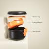 ARGOMAX Leak Proof Retainer Cleaner Case, Denture Cups for Soaking Dentures, Denture Travel Case (Black + Orange). view 3