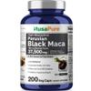NusaPure Peruvian Black Maca Root Extract 50:1 - Suitable for Vegetarian/Vegan, Non - GMO - 37500 mg - 200 Capsules view 1