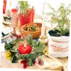 ABOOFAN 3pcs Artificial Candle Garland Leaves Decorations Winter Hanging Ornament Mini Candle Floral Candle Ring Candle Rings Wreaths Fake Eucalyptus Door Garland Branch Daisy Pe, 25X25X6CM view 2