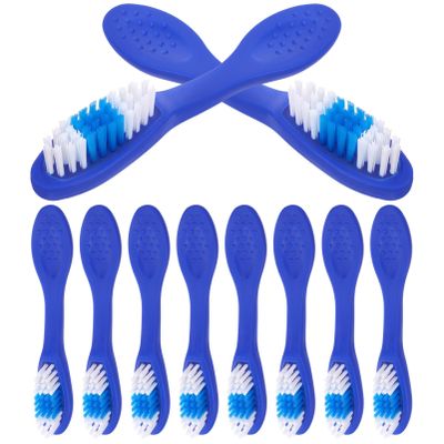 Beaupretty Manual Toothbrush 10pcs Prison Toothbrush Thumbprint Security Tiny Oral Cleaning Brush Short Handled for Teeth Cleaning