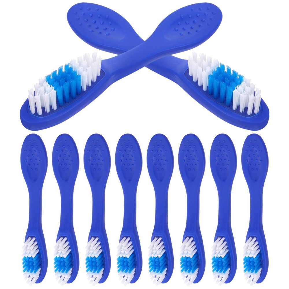 Beaupretty Manual Toothbrush 10pcs Prison Toothbrush Thumbprint Security Tiny Oral Cleaning Brush Short Handled for Teeth Cleaning