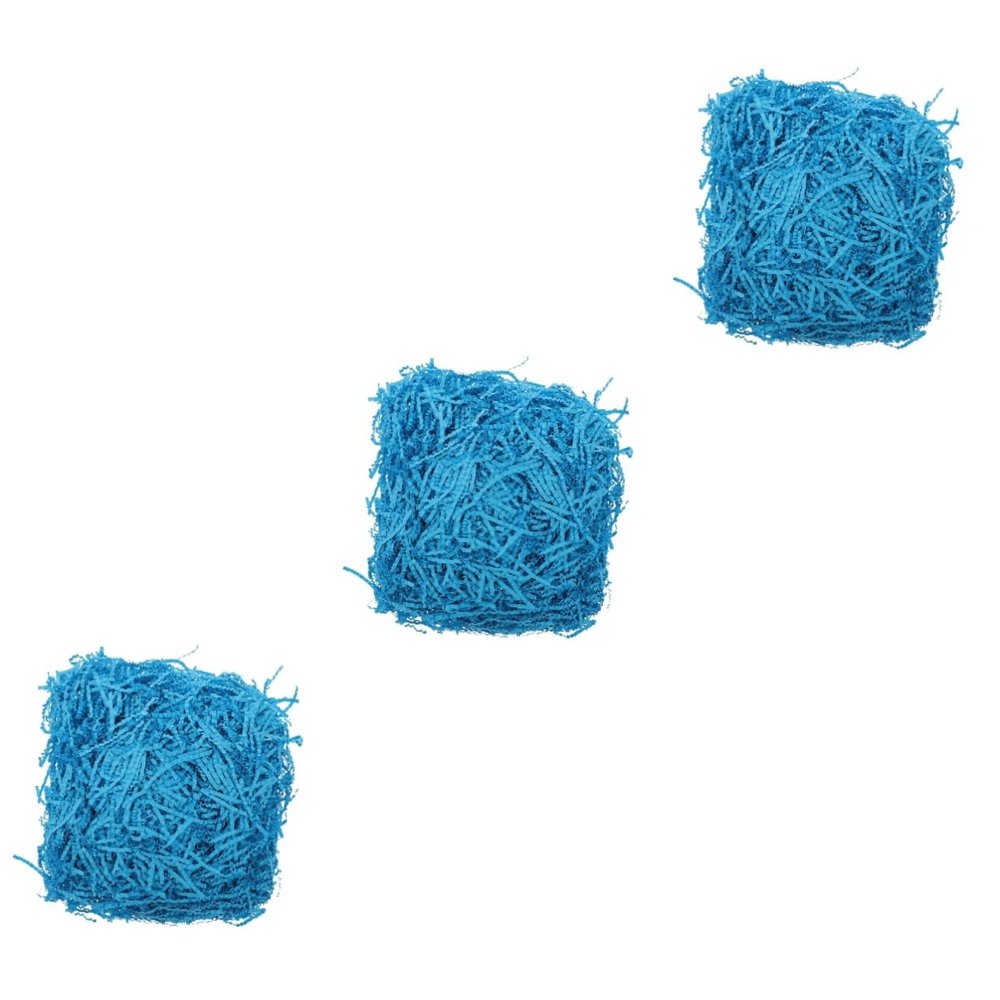 Beaupretty 3pcs Wrinkled Shreds Raffia Grass Filling for Wedding Supplies and Boxes Decorative Crinkle Cut Shred for Easter Valentine Day and Holiday Packaging