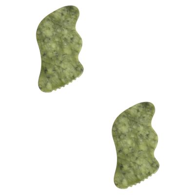 Beaupretty 2pcs Jade Stone Scraping Massage Board for Muscle Relief Compact and Gua Tool for Face Neck Back Relaxation