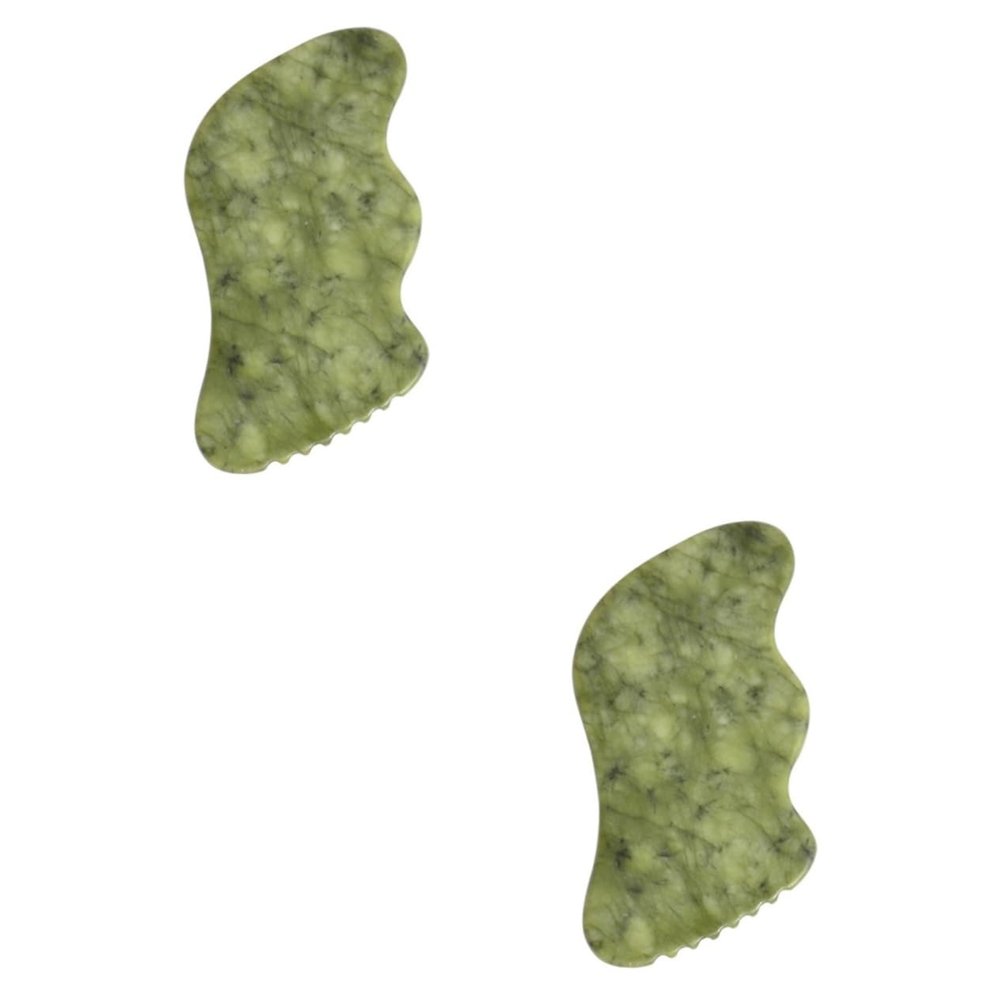 Beaupretty 2pcs Jade Stone Scraping Massage Board for Muscle Relief Compact and Gua Tool for Face Neck Back Relaxation