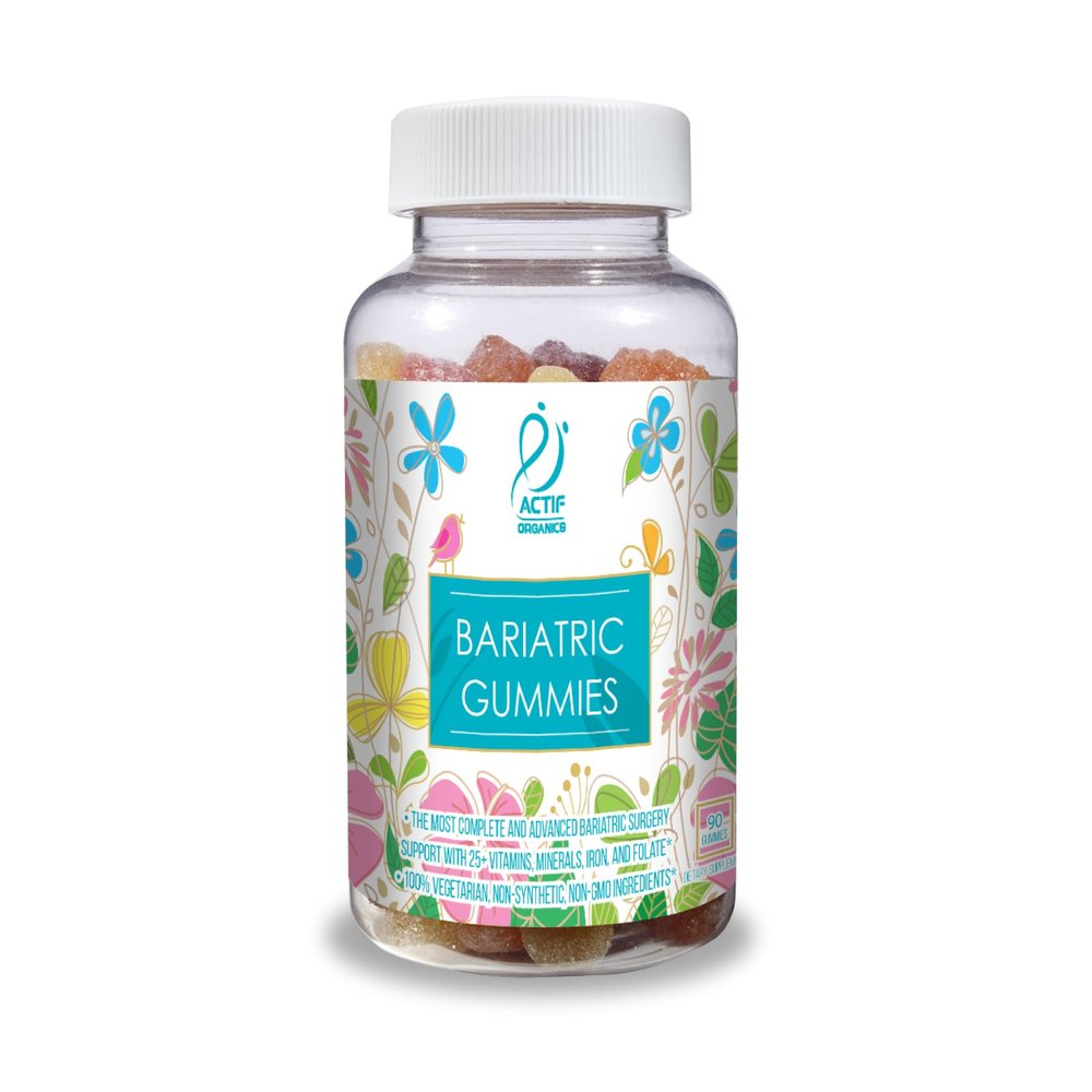 ACTIF Organic Bariatric Gummies with 25+ Organic Vitamins and Minerals for Bariatric Surgery, Advanced Formula  Non GMO, 90 Count
